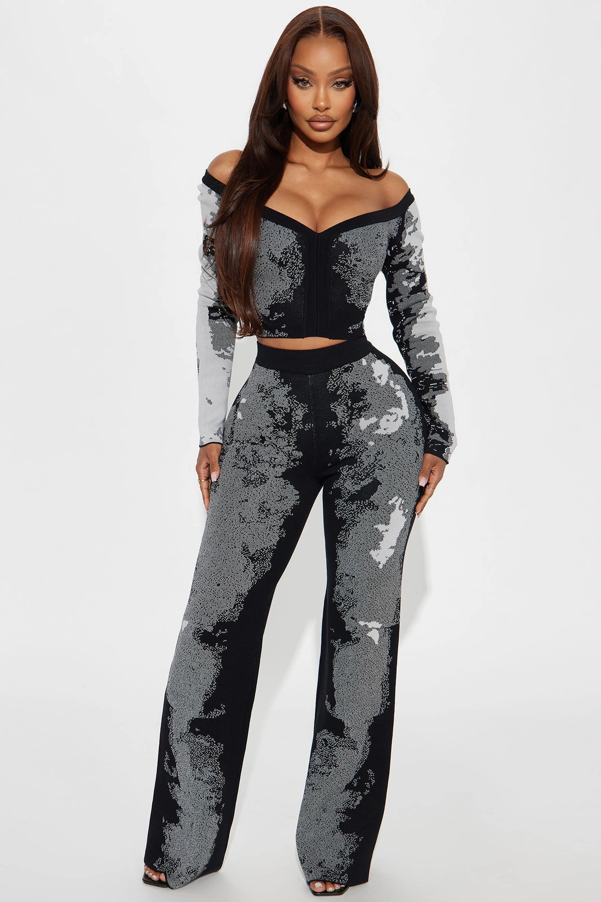 What's The Point Sweater Pant Set - Black — Preto