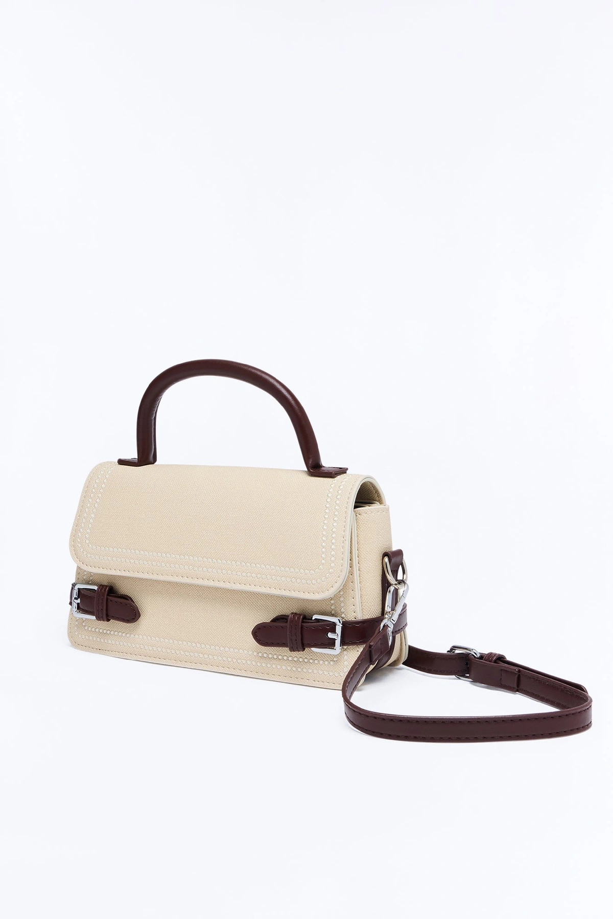 Whatever She Says Canvas Satchel Handbag - Ivory/combo — Marfim/combinação