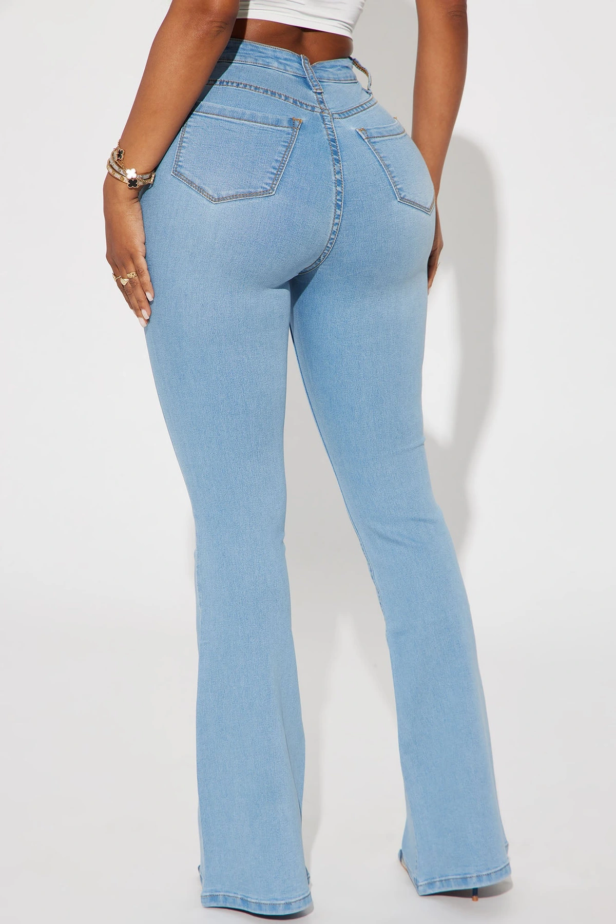 Deep In My Soul Flare Jeans - Light Blue Wash — claro Azul lavagem