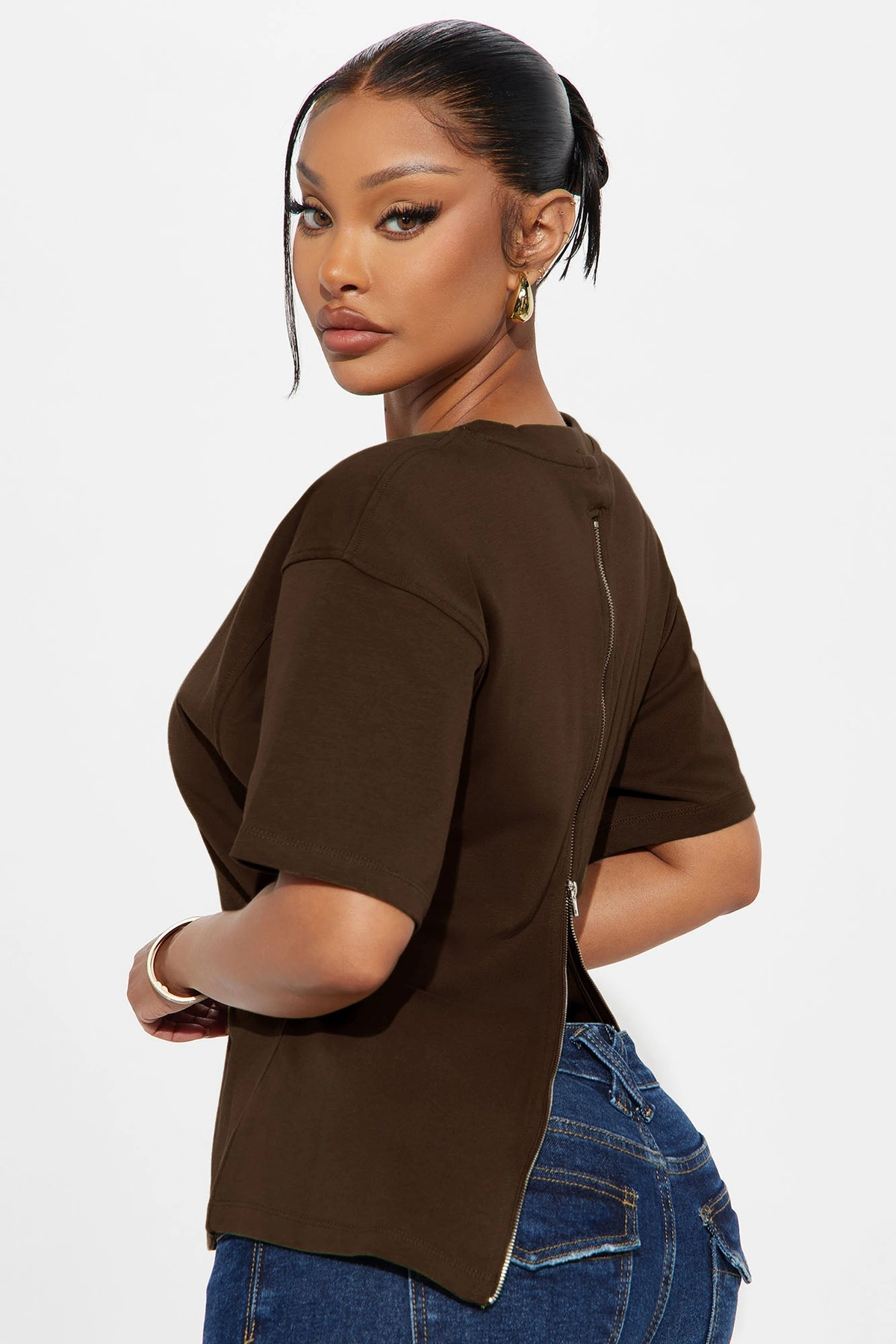 Jayden Fitted T-Shirt - Brown — Castanho