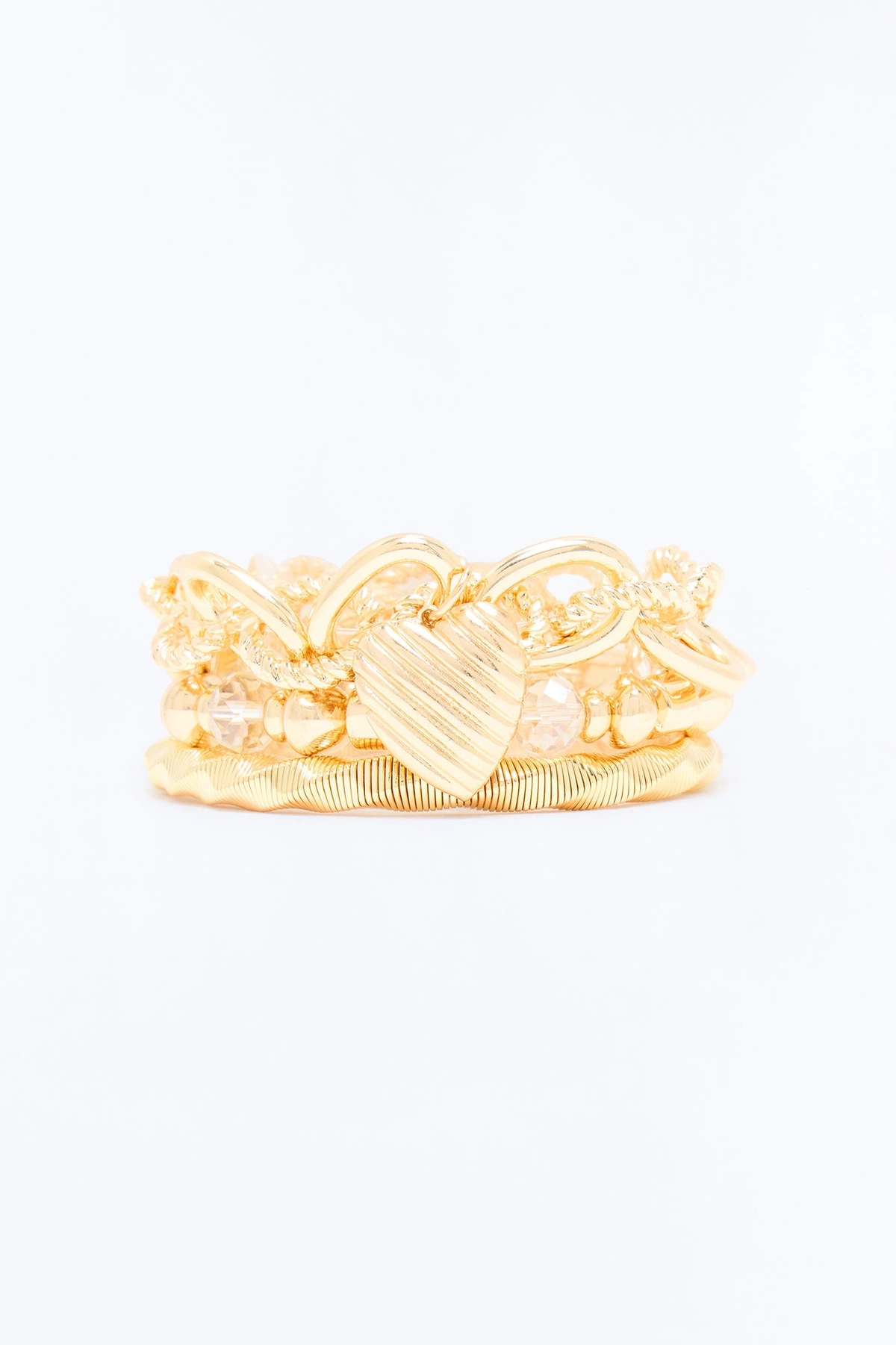 Love Always 3 Piece Bracelet Set - Gold — Dourado