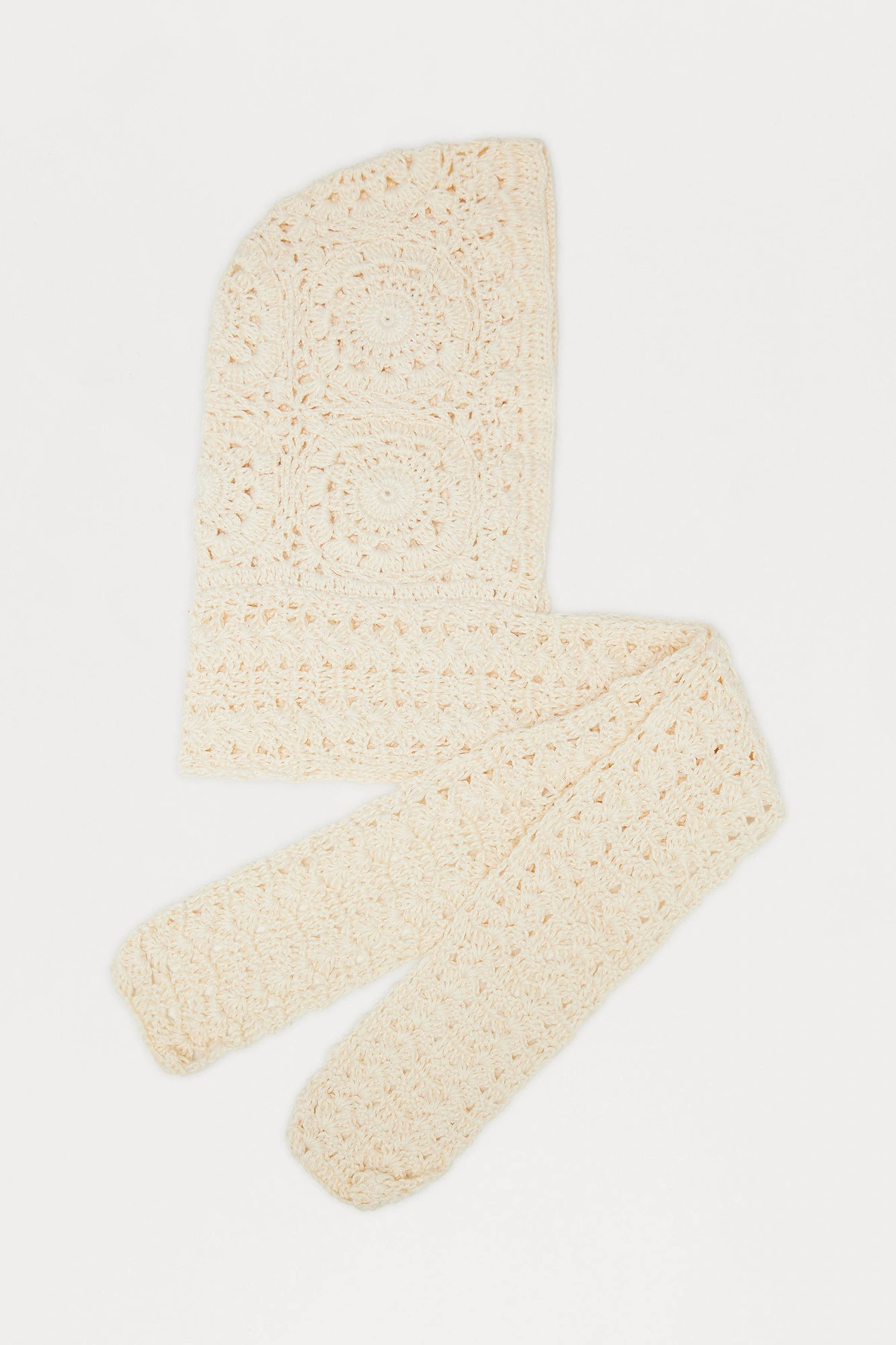 Winter Flower Crochet Head Wrap - Ivory — Marfim