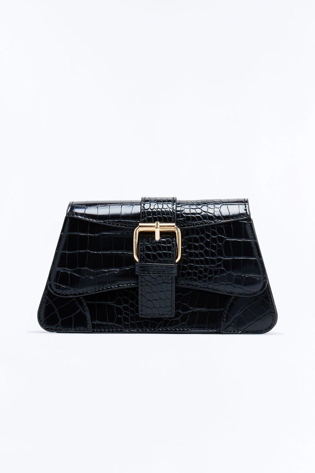Lights Camera Faux Leather Shoulder Handbag - Black — Preto