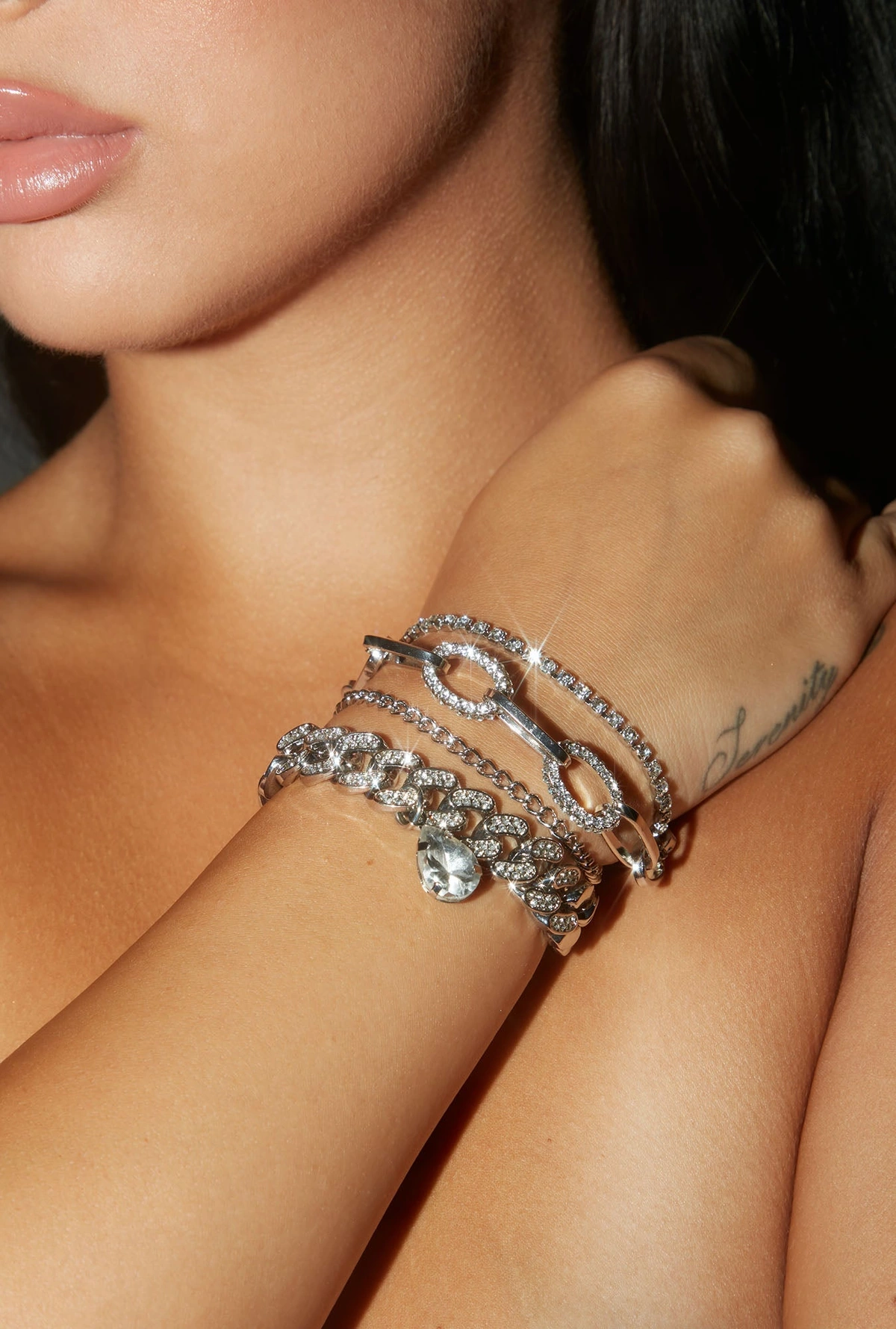 Linked Together 4 Piece Bracelet Set - Silver — Prateado