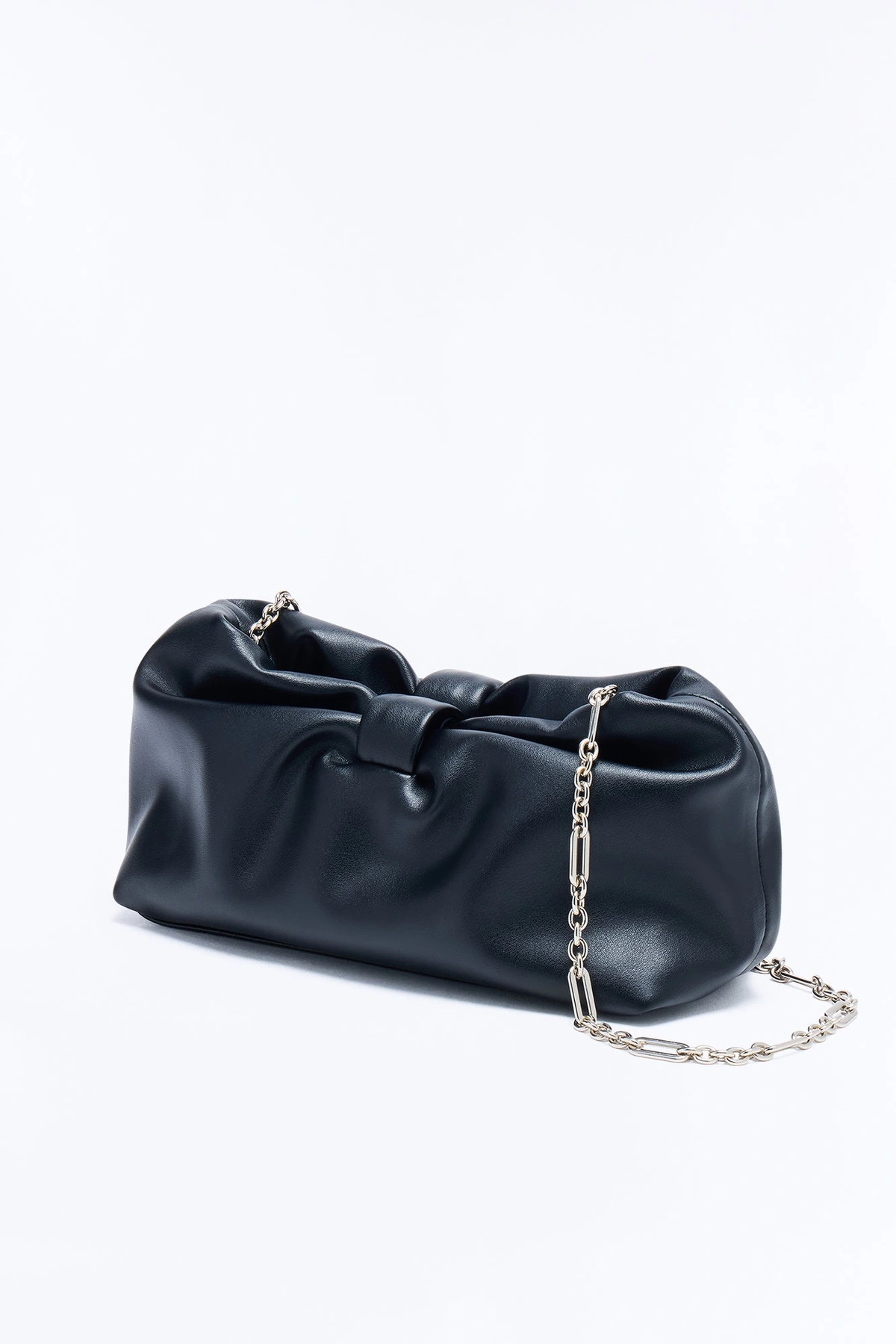 Main Character Feeling Faux Leather Clutch Handbag - Black — Preto