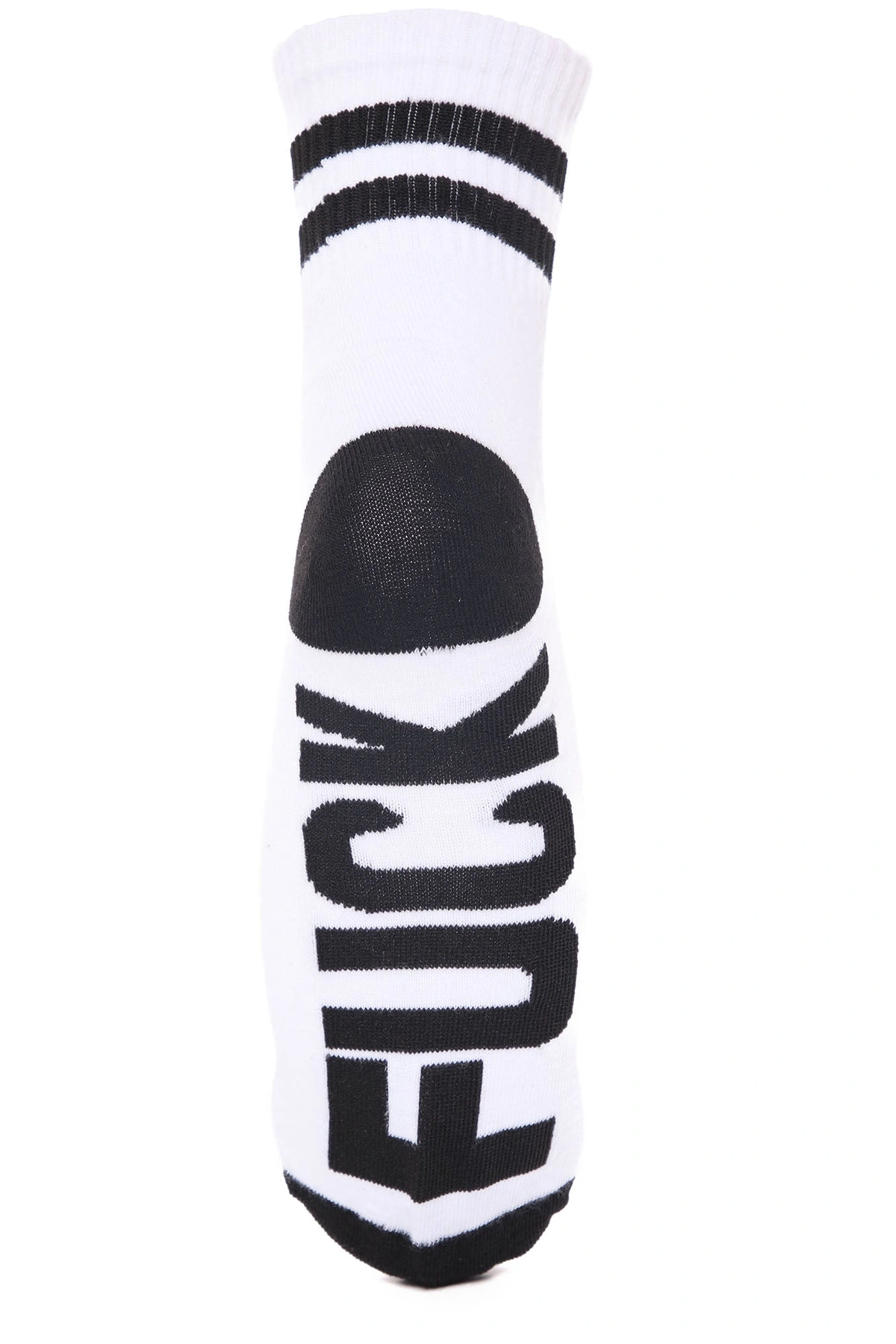 Fuck Off Crew Socks - White/Black — Branco/Preto