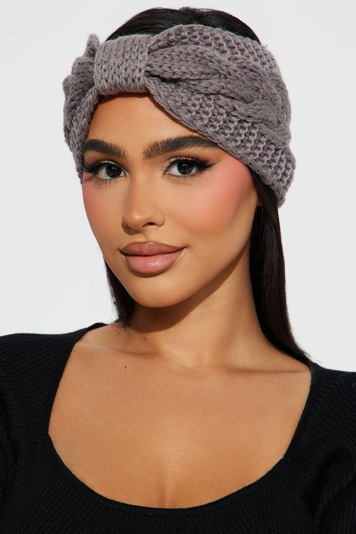 Big Bow Headband - Grey — Cinzento