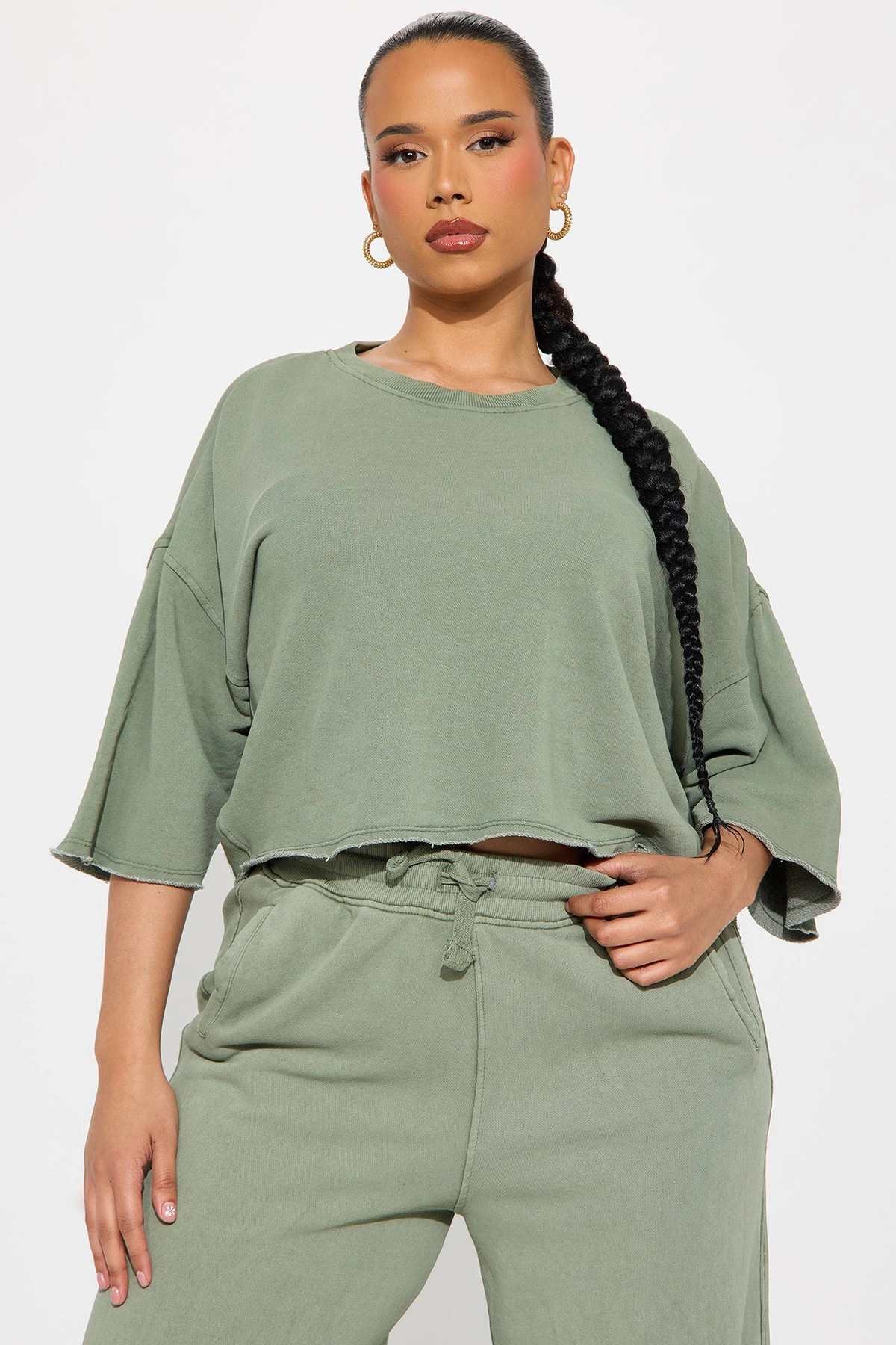 Strollin' Around Pant Set - Sage — Verde-sálvia