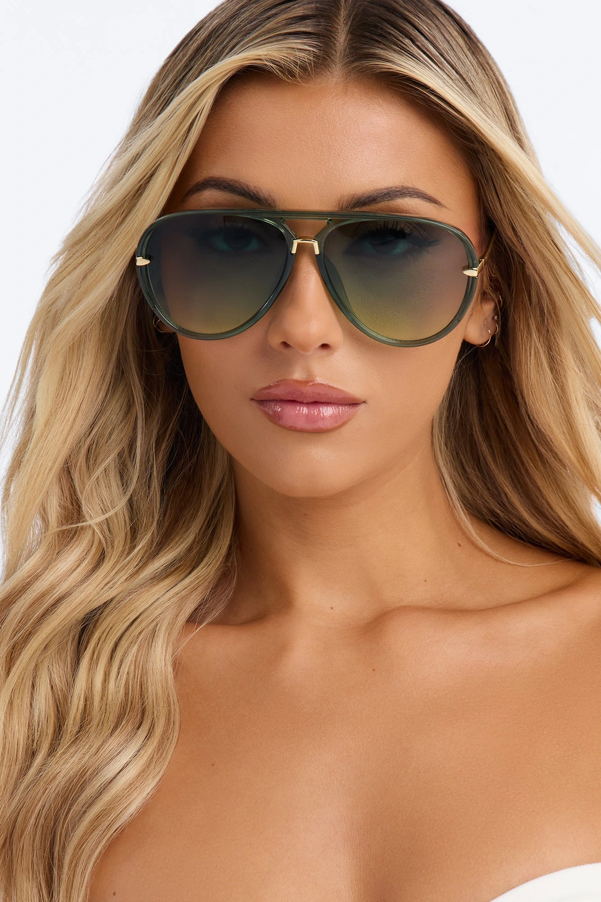 Pool Party Paradise Sunglasses - Green — Verde