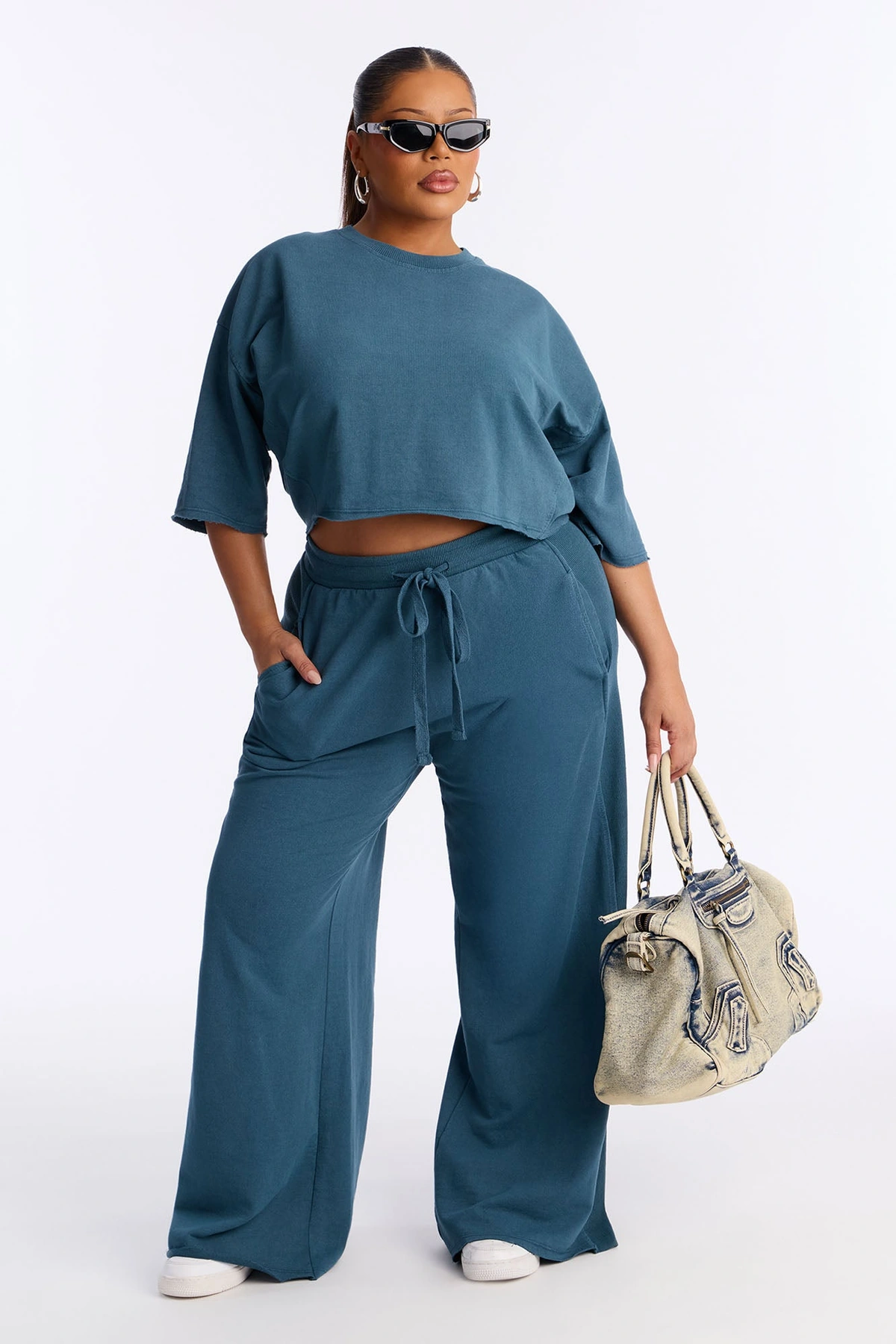 Strollin' Around Pant Set - Teal — Verde-petróleo