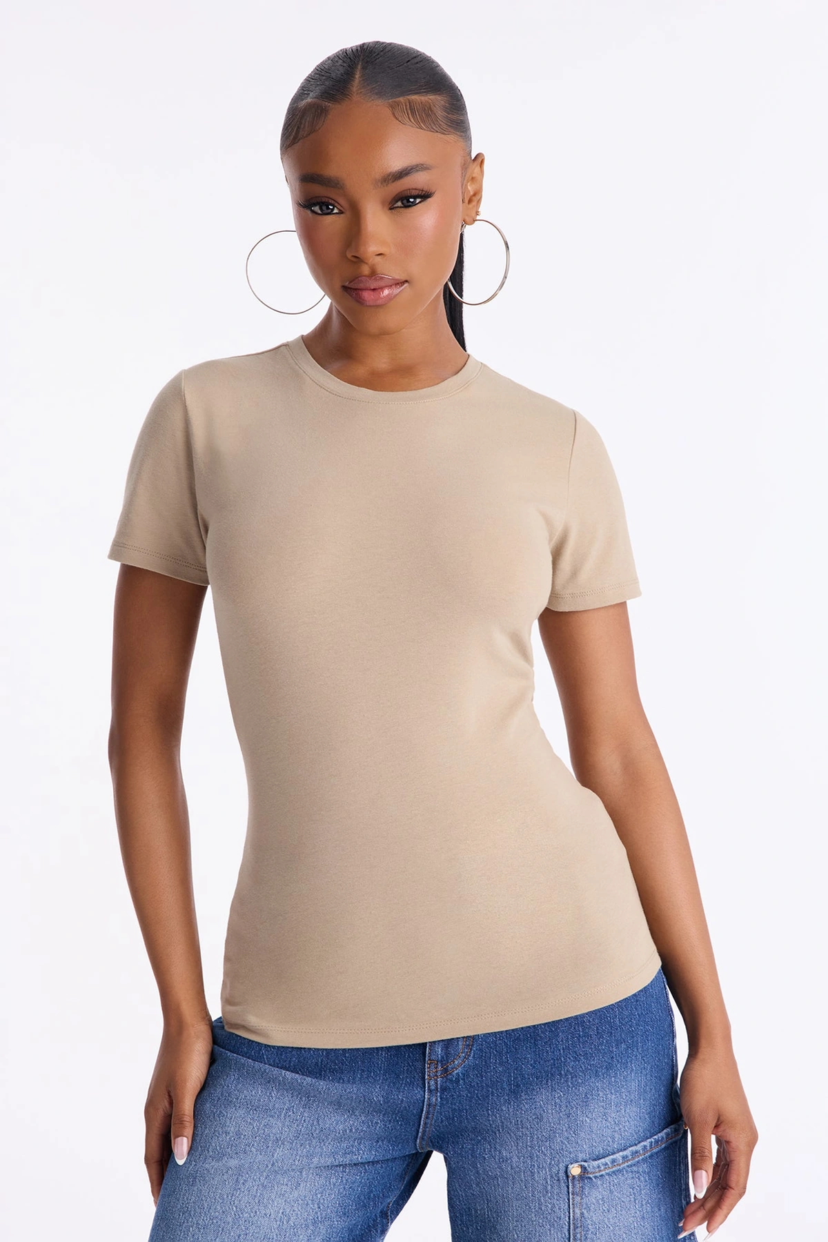 My Everyday Crew Neck Tee - Olive 1 — Verde-azeitona 1