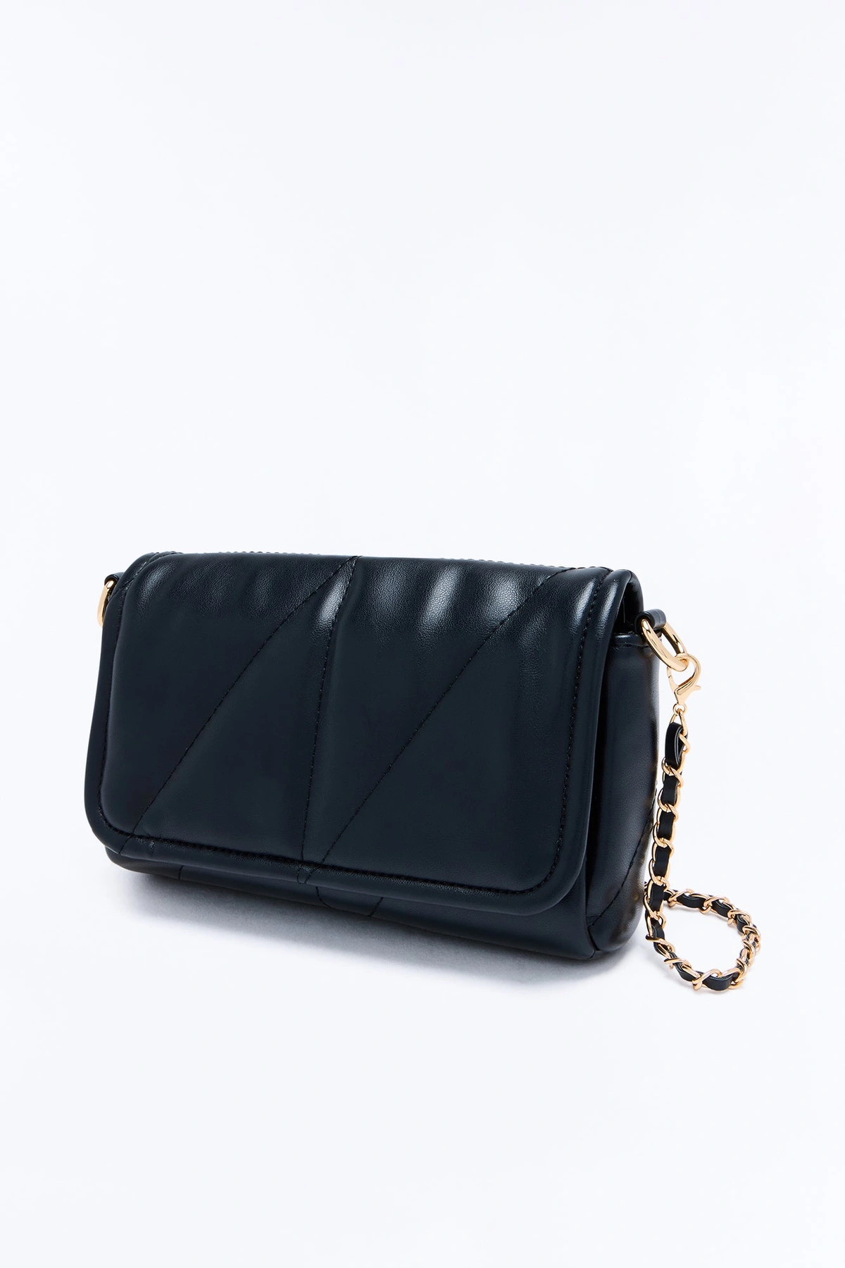Big City Date Night Faux Leather Crossbody Handbag - Black — Preto