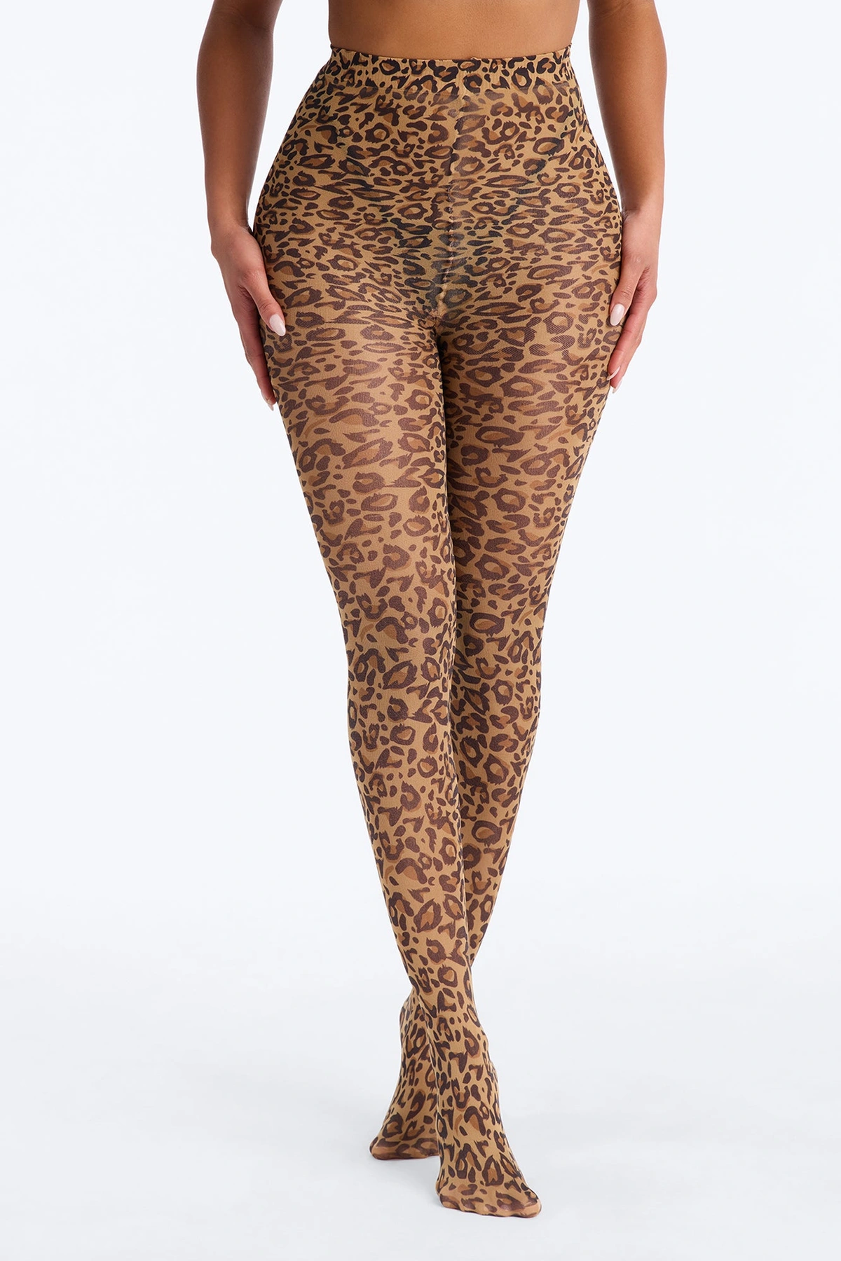 Nyla Leopard Print Tights - Orange/combo — Laranja/combinação