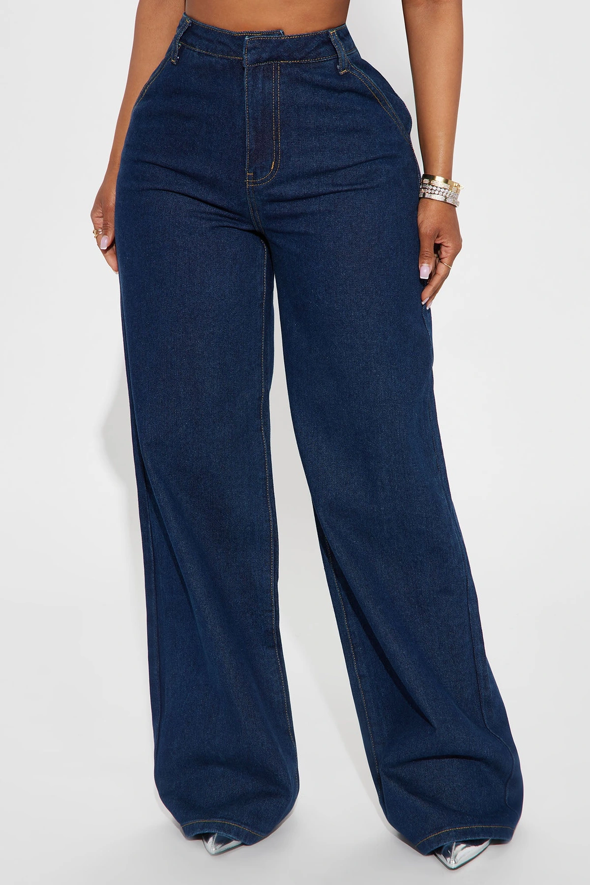 Get Down To Business Trouser Jeans - Dark Wash — Ganga de lavagem escura