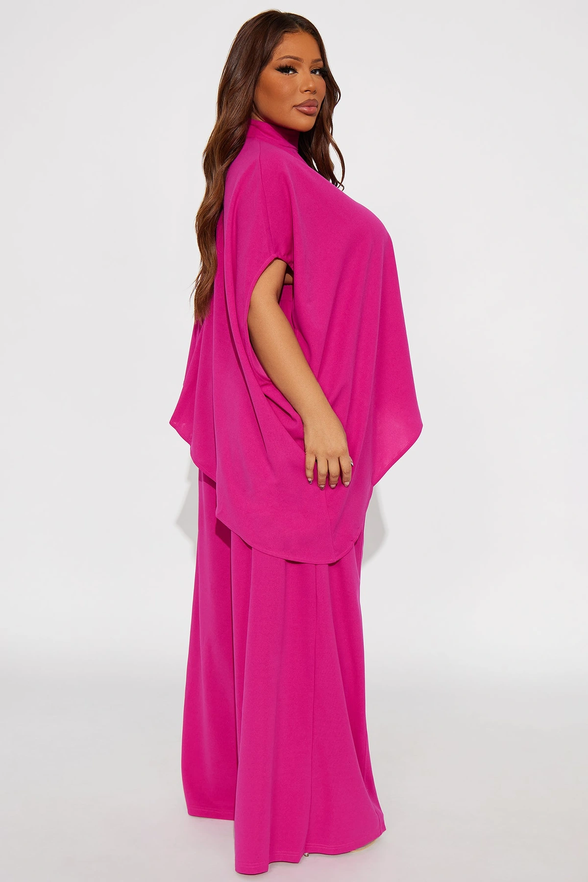 Diana Draped Pant Set - Magenta — Magenta