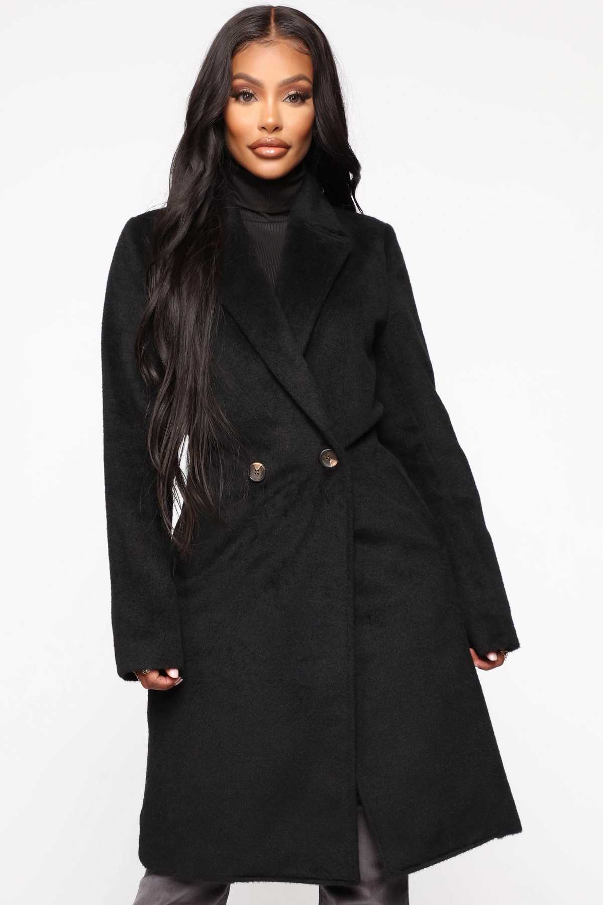 It's A Long Story Coat - Black — Preto