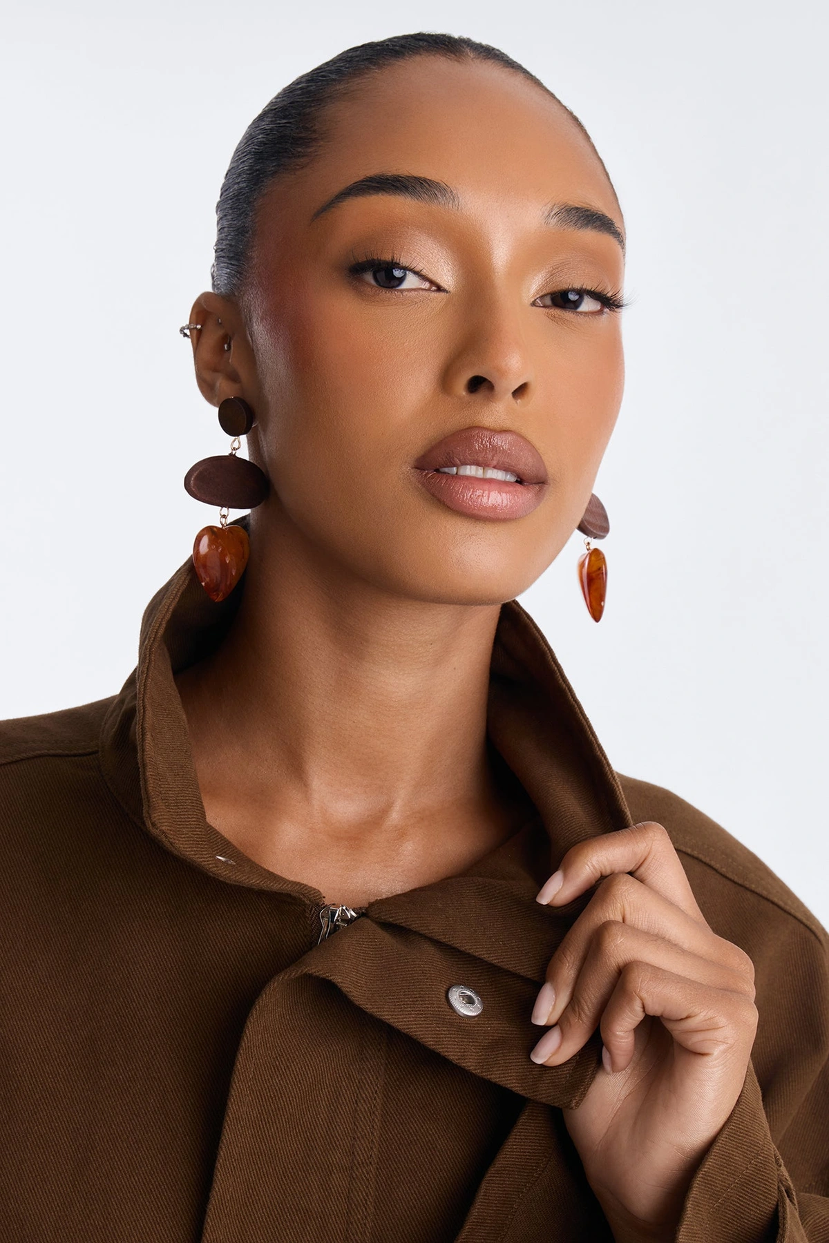 Rustic Love Earrings - Brown — Castanho