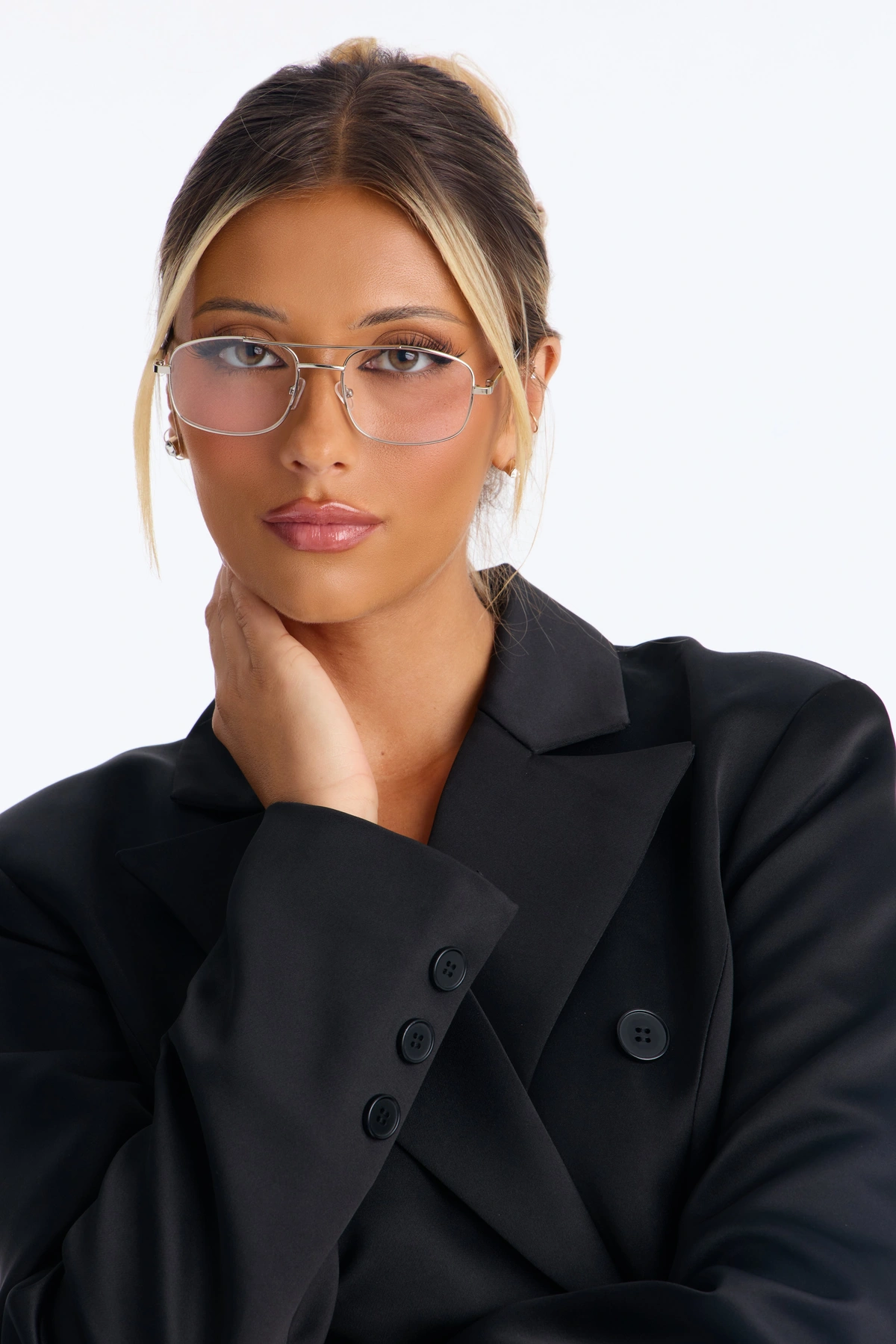 Sunny Pilot Reader Glasses - Silver — Prateado