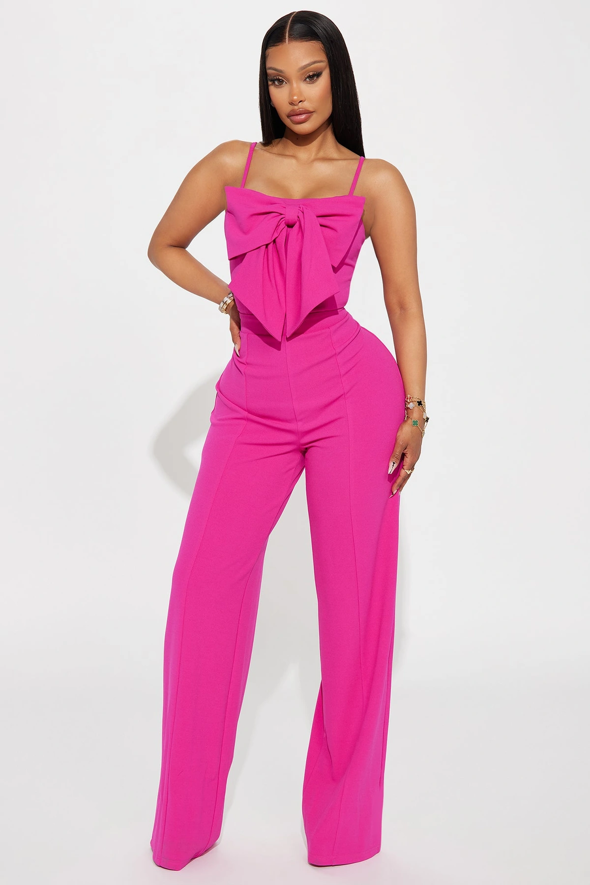 Your Best Wish Jumpsuit - Fuchsia — Fúcsia