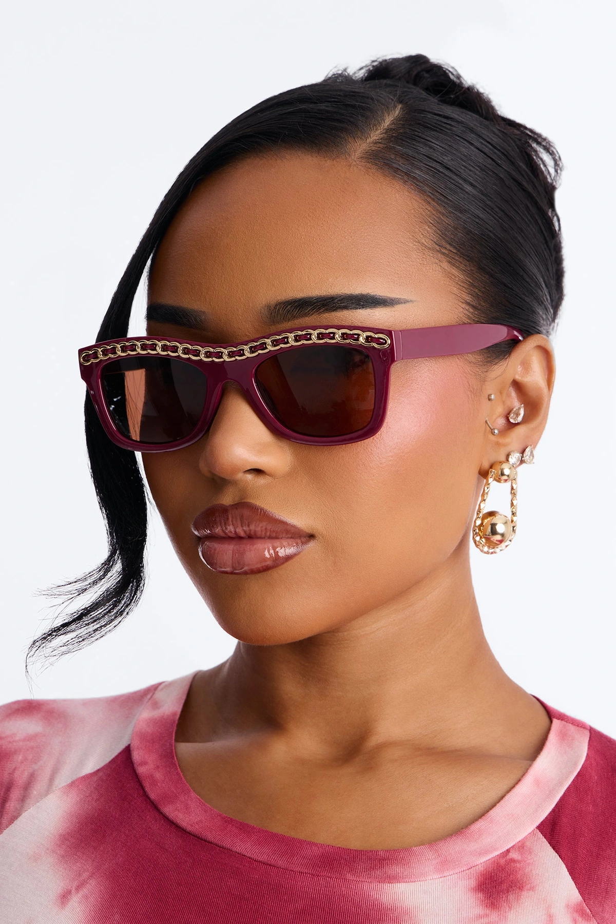 Extra Chic Sunglasses - Burgundy — Bordô