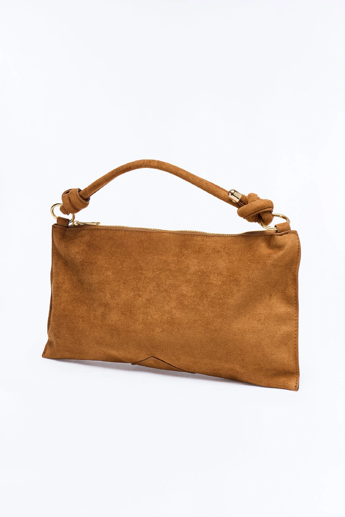Butter Me Up Faux Suede Shoulder Handbag - Tan — Castanho-claro