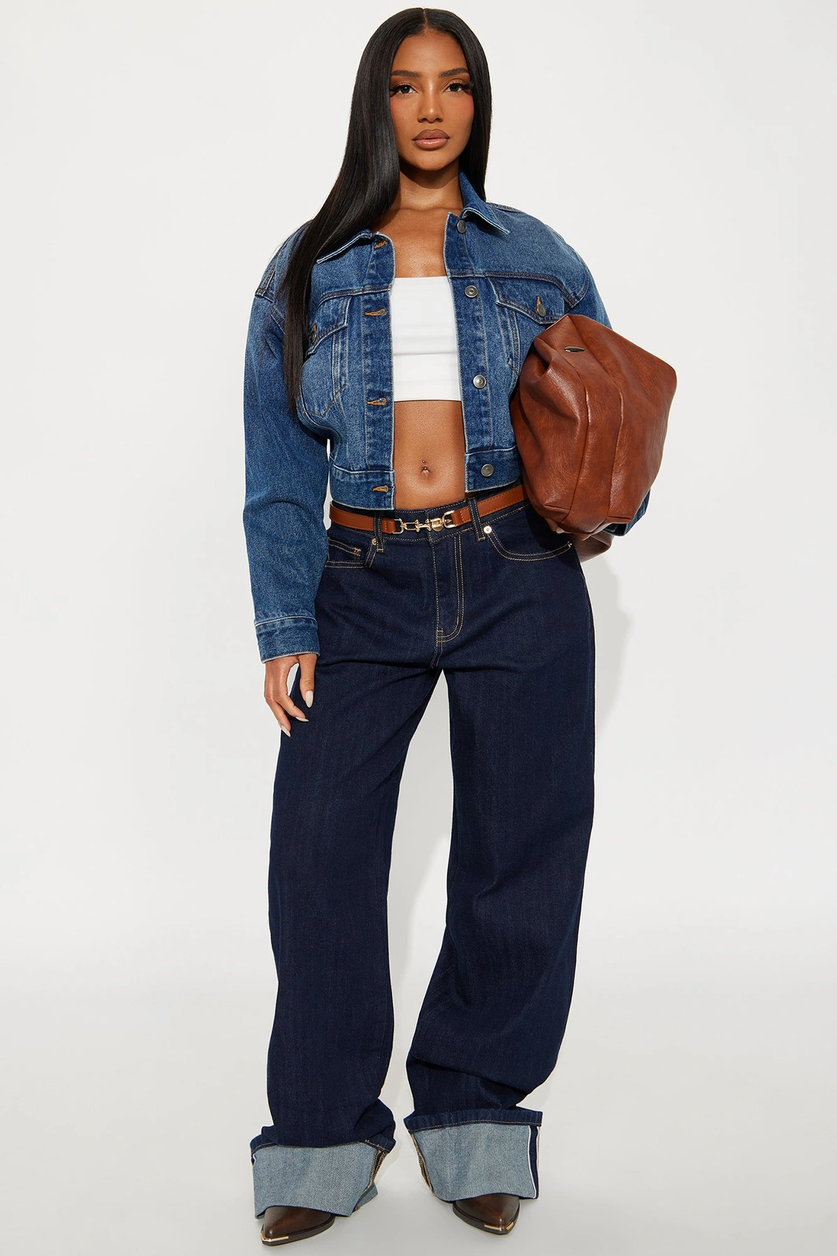 Second Guessing Distressed Faux Leather Shoulder Bag - Cognac — Cognac
