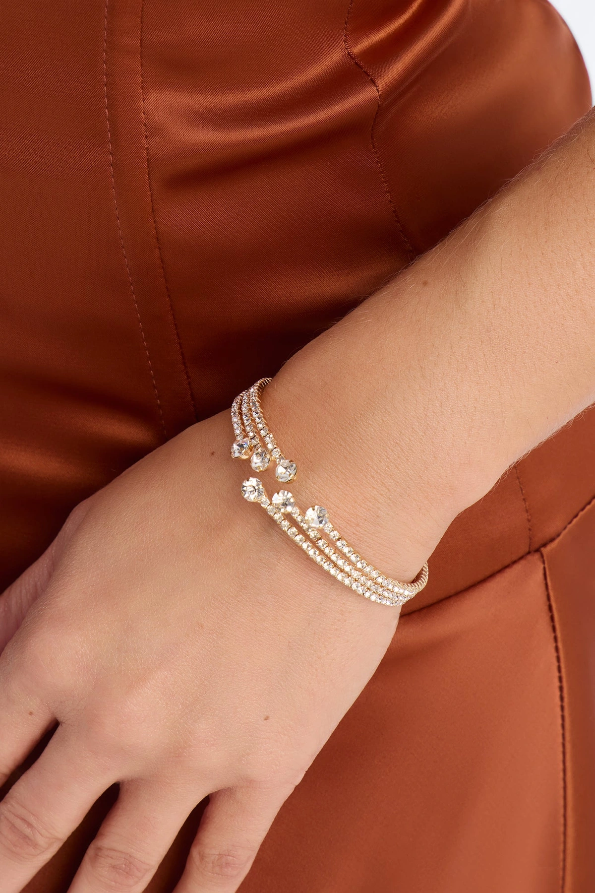 Valentina Rhinestone Bracelet - Gold — Dourado