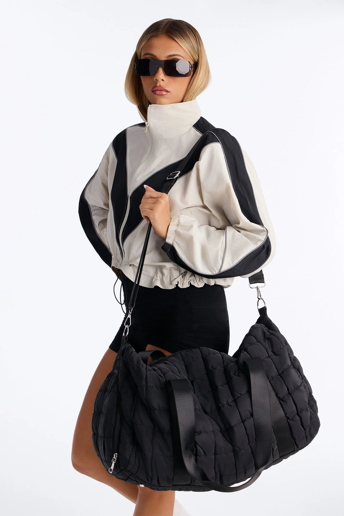 Road Trip Nylon Duffel Bag - Black — Preto
