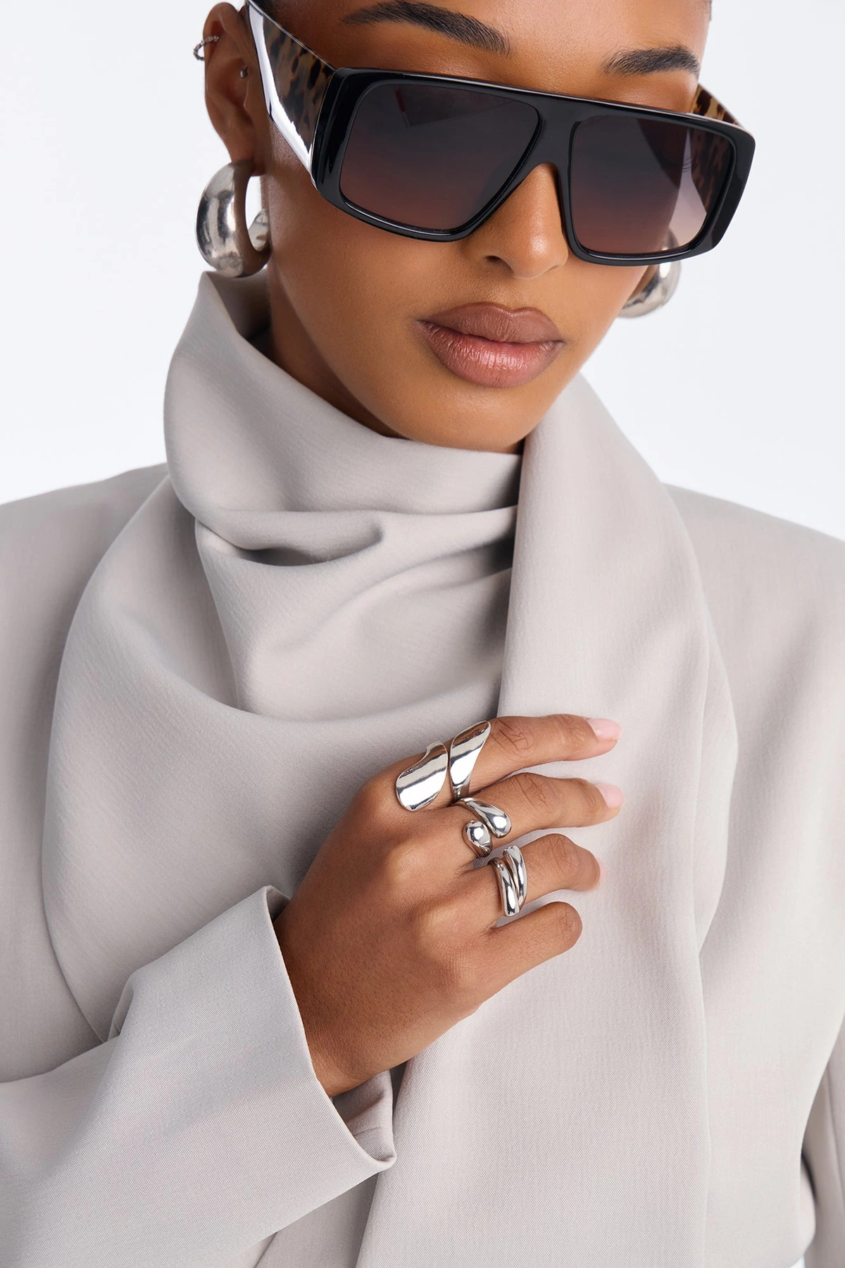 Wonder 3 Piece Ring Set - Silver — Prateado