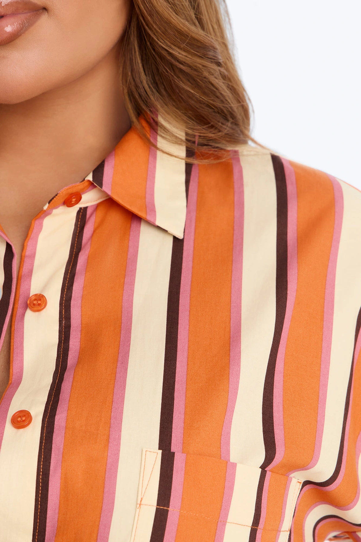 I'm The Main Topic Striped Shirt - Orange/combo — Laranja/combinação