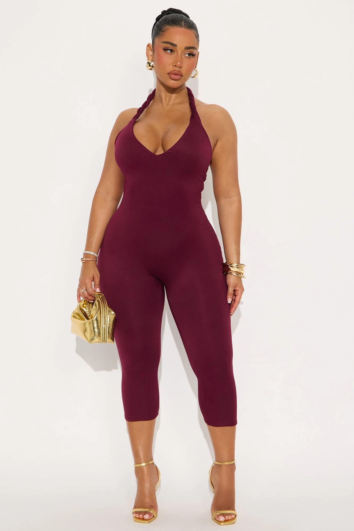 Endless Memories Capri Jumpsuit - Wine — Vinho
