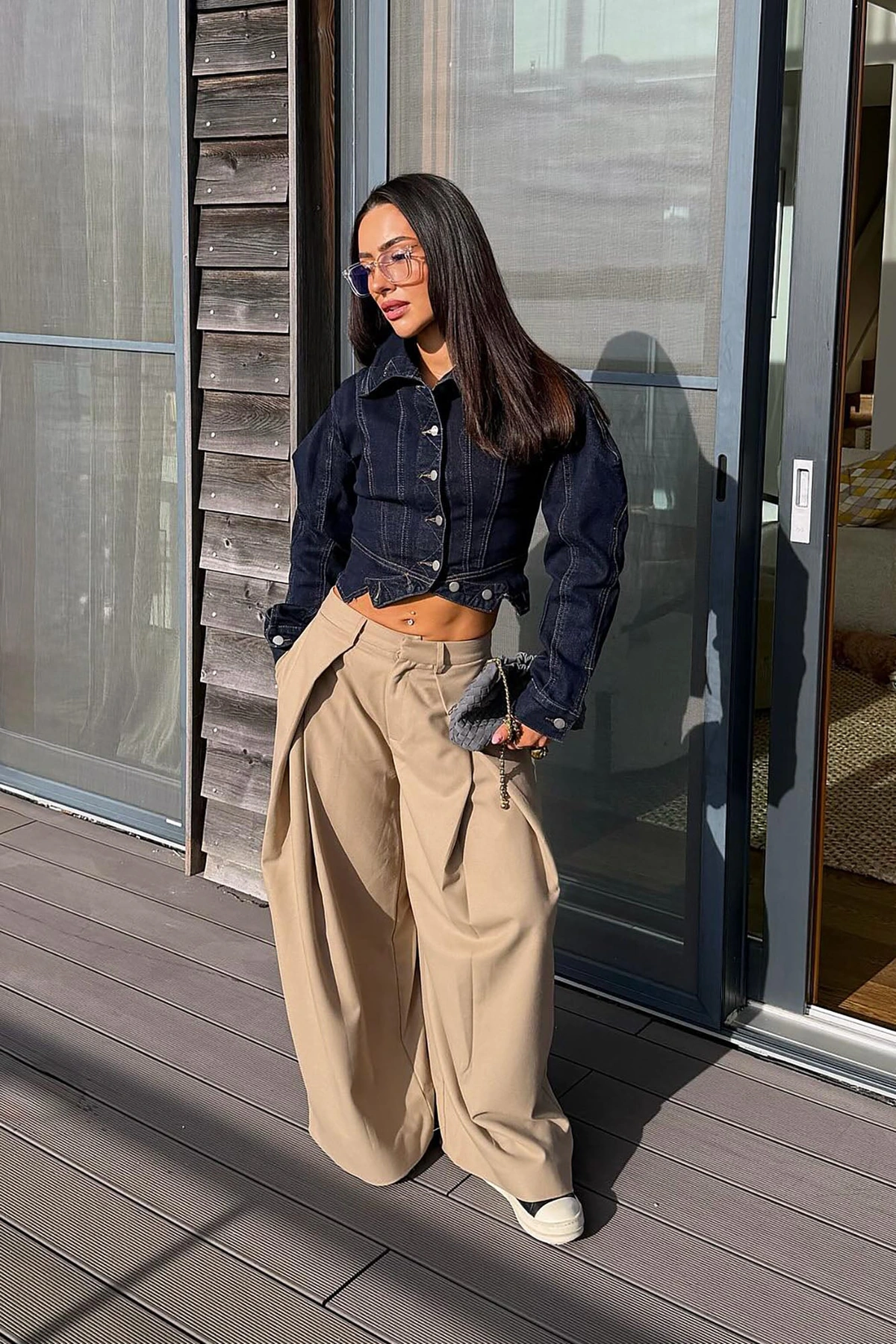 Executive Realness Pleated Wide Leg Trouser 33″ - Taupe — Bege acinzentado