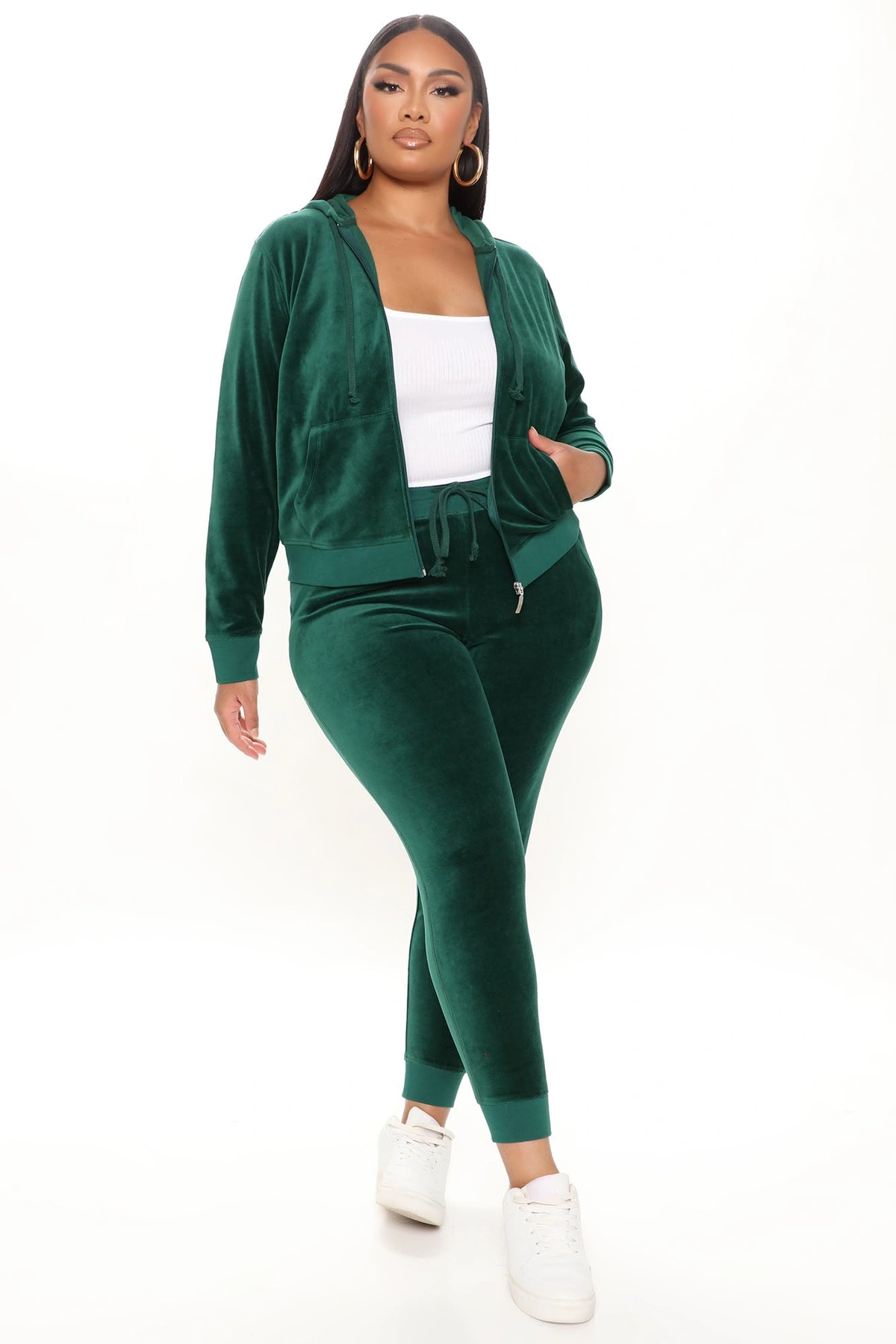 The Original Trendsetter Velour Set - Hunter — Verde-escuro