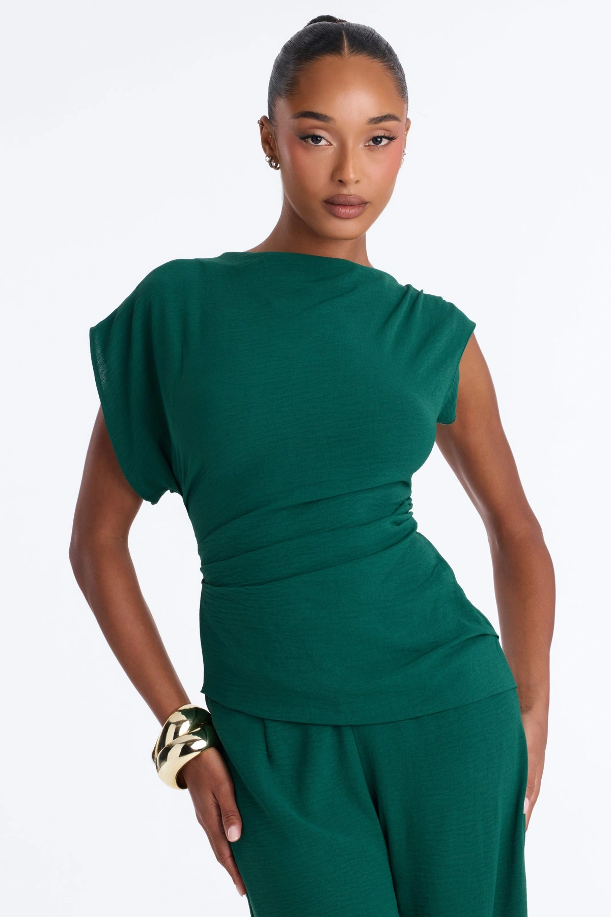 Best Influence High Neck Jumpsuit - Hunter — Verde-escuro