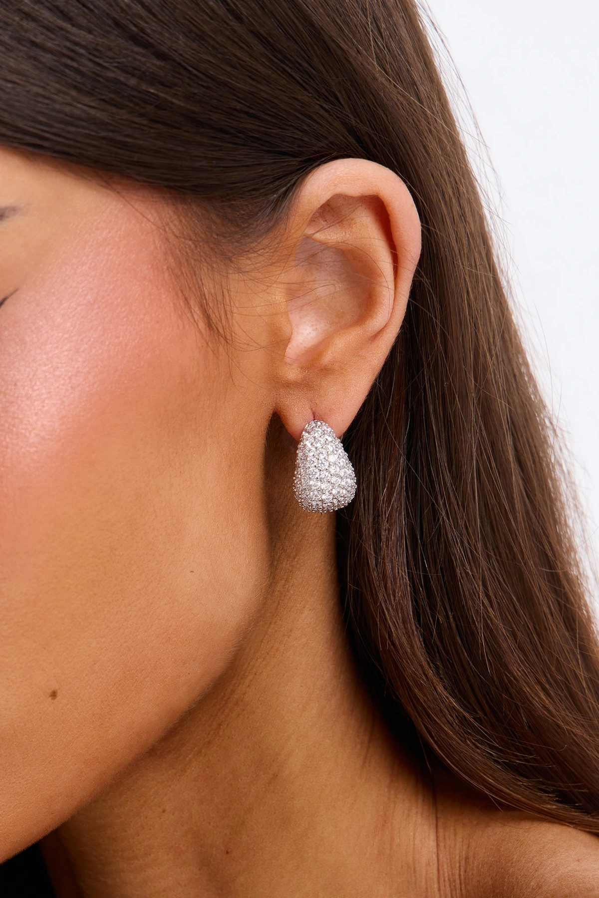 Cubic Zirconia Unforgettable Stud Earrings - Silver — Prateado