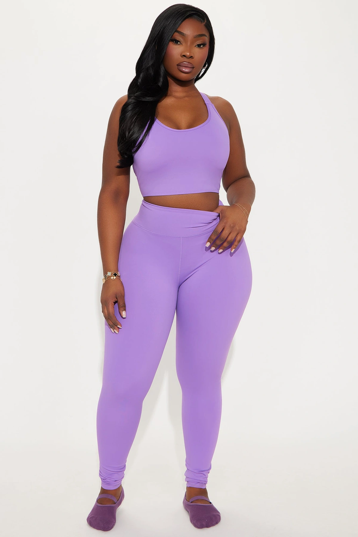 Giselle Twist Active Footie Legging - Lavender — Lavanda