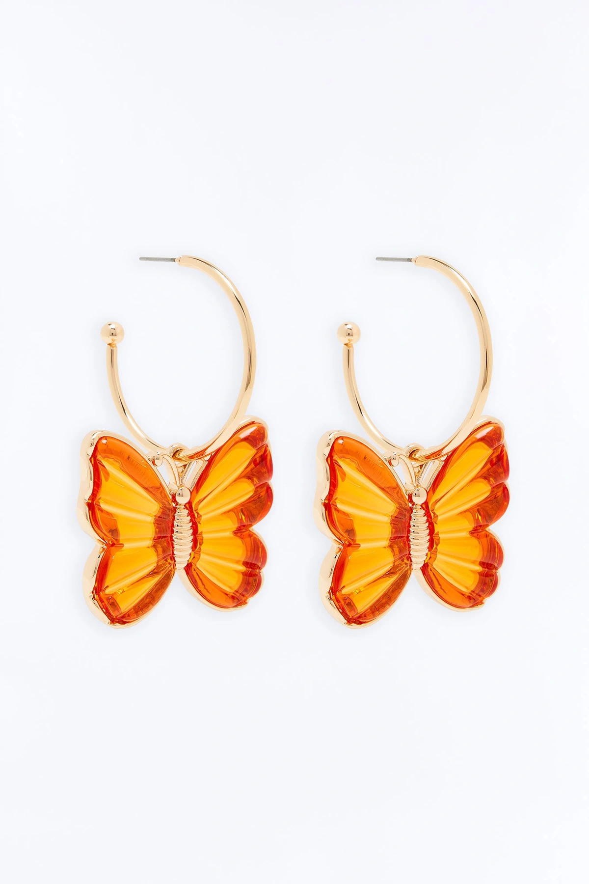 Bright Wings Butterfly Earrings - Orange — Laranja