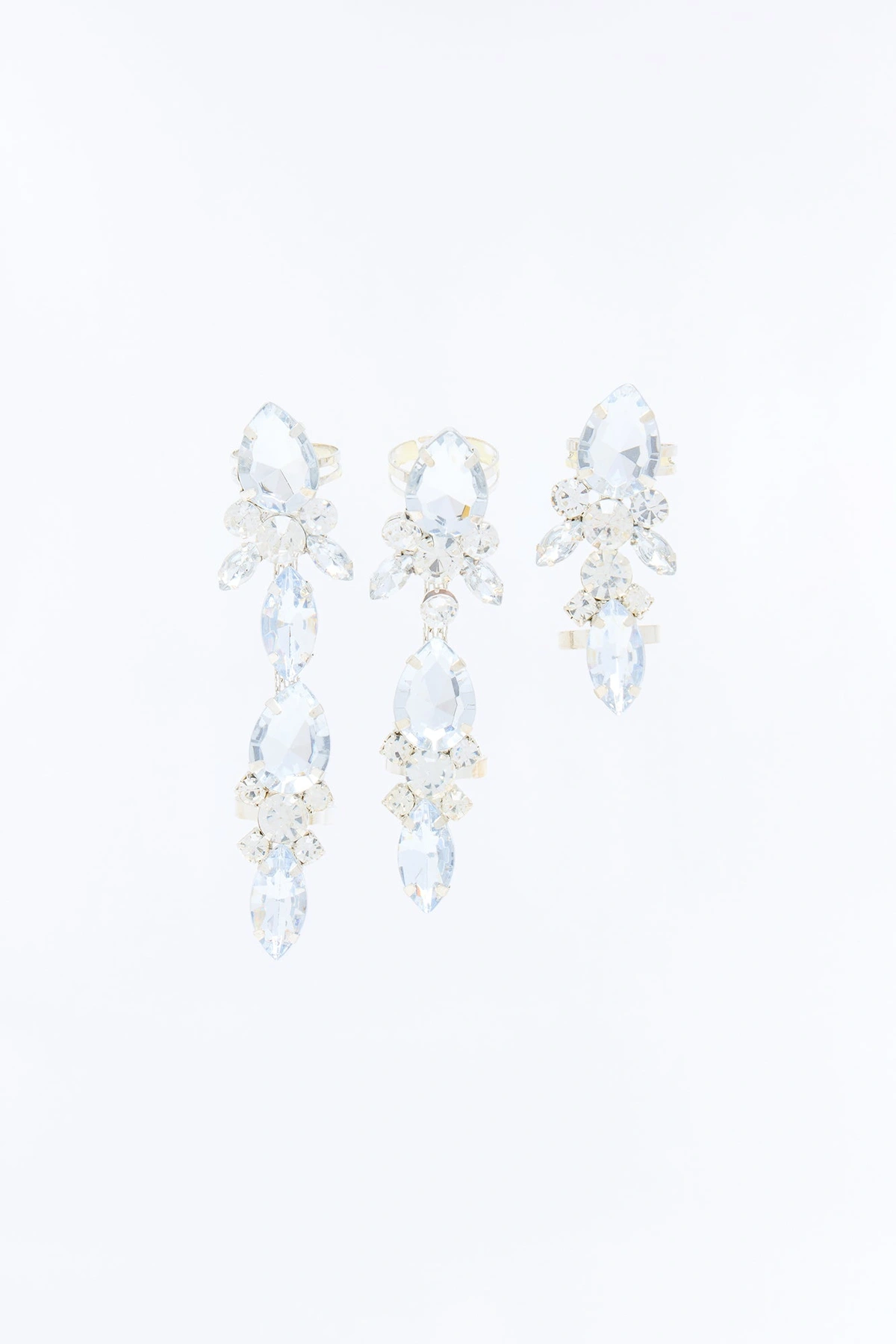 Glamlicious 3 Piece Ring Set - Silver — Prateado