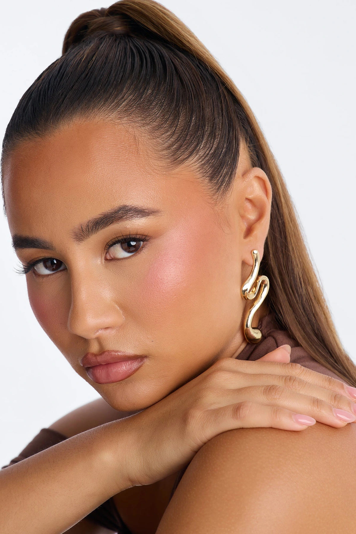 Nessa Abstract Drop Earrings - Gold — Dourado