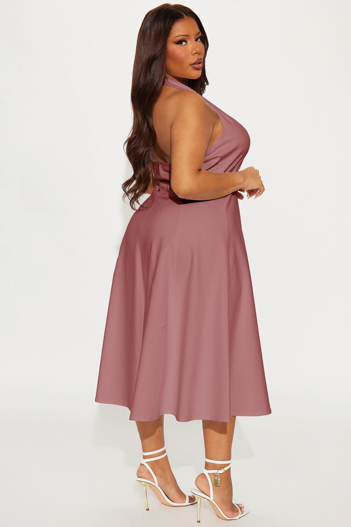 Mabel Ponte Midi Dress - Mauve — Malva