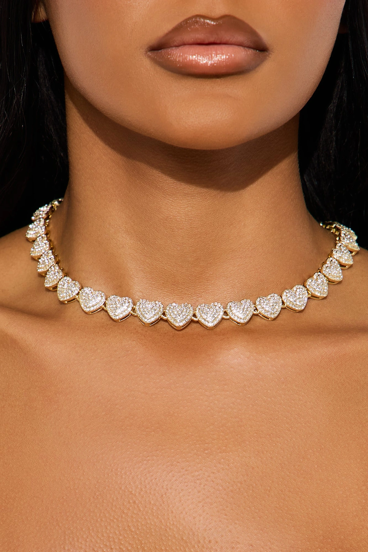LOML Heart Single Chain Necklace - Gold — Dourado