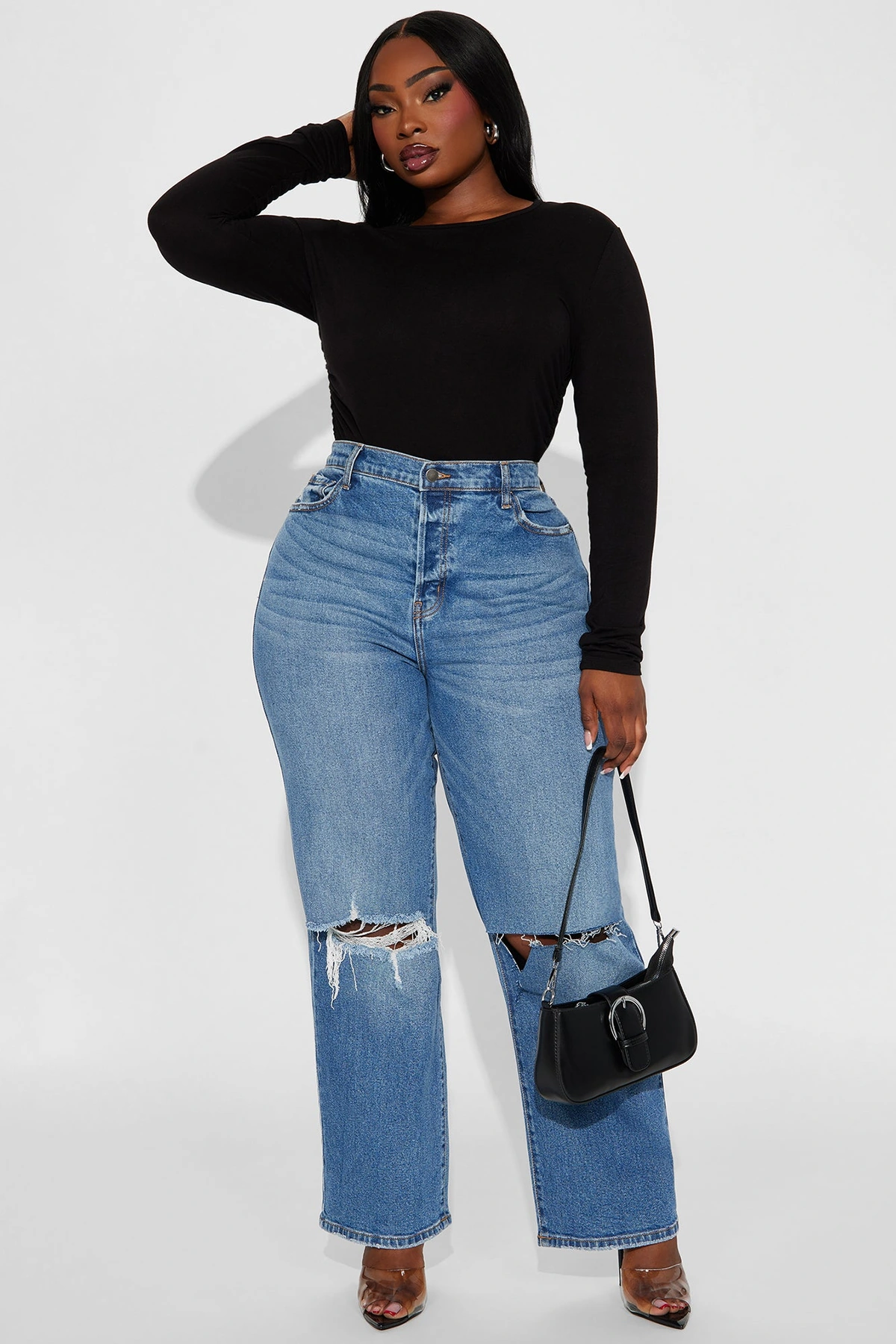 Raven Ruched Top - Black — Preto