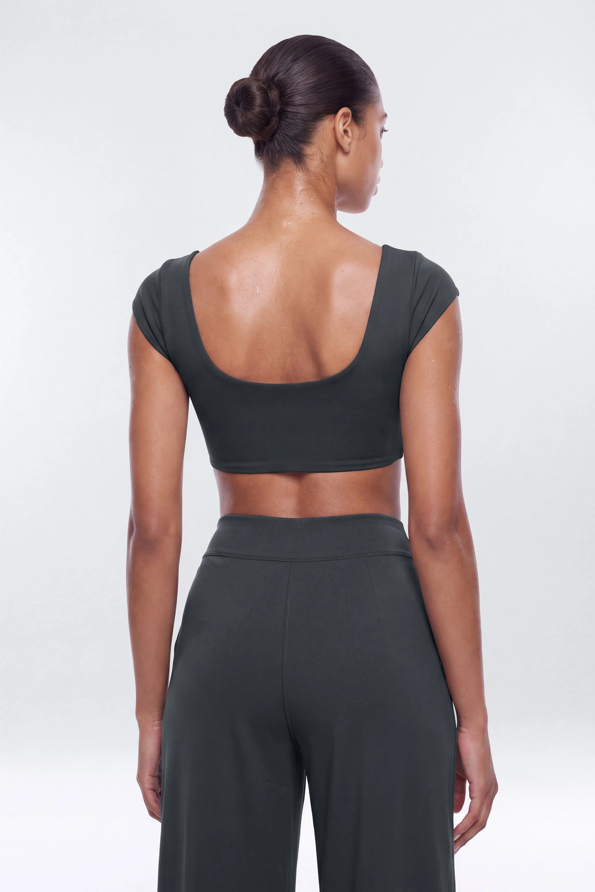 CloudForm™ Cap Sleeve Crop Top - Carbon — Carbon