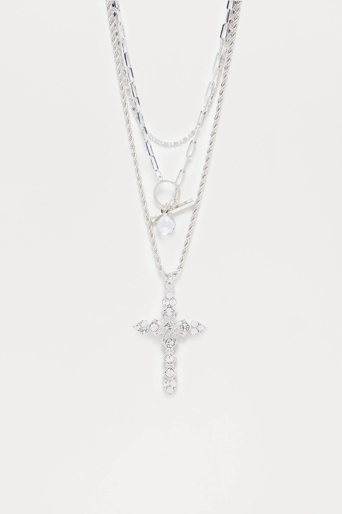 Just Watch Out Layered Necklace - Silver — Prateado