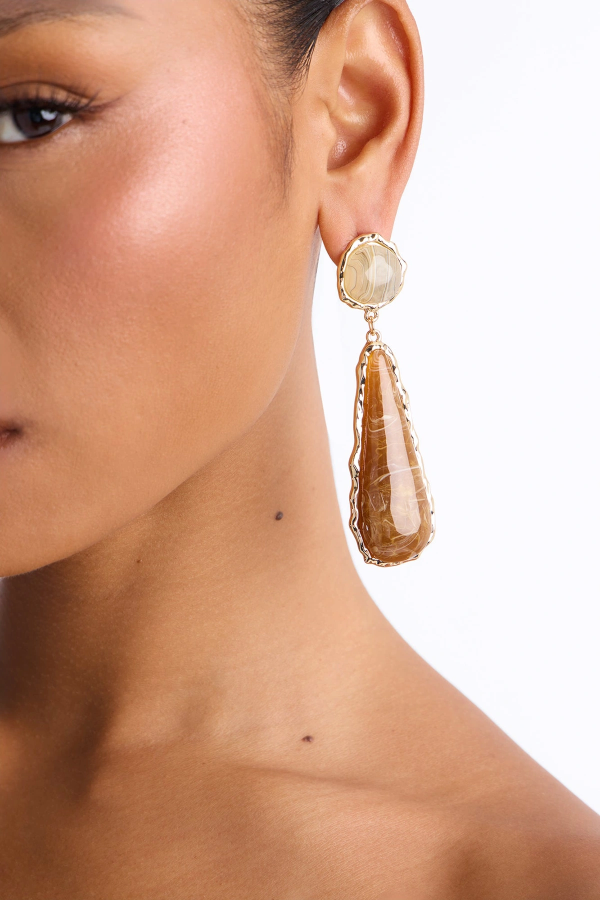 Terra Spark Drop Earrings - Brown/combo — Castanho/combinação
