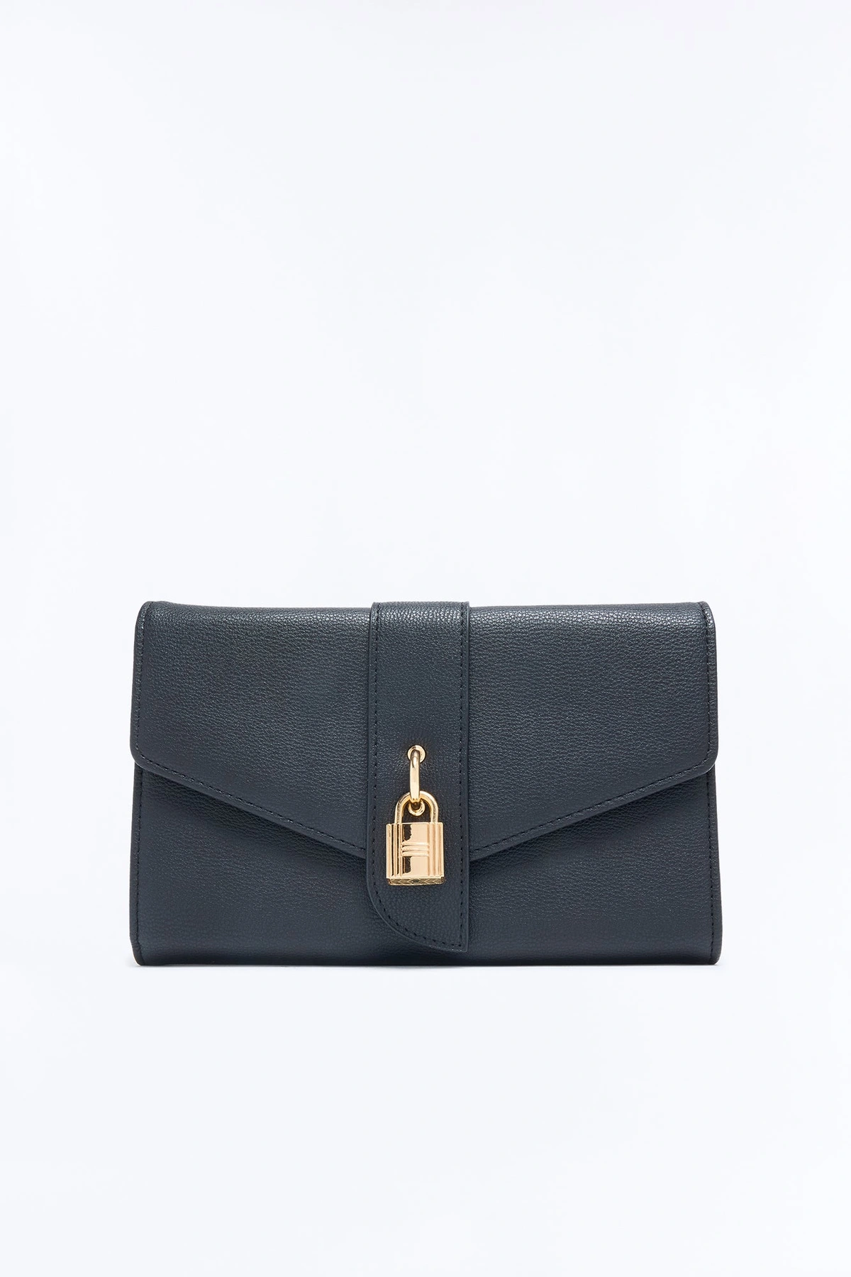 Keep It Locked Faux Leather Crossbody Bag - Black — Preto