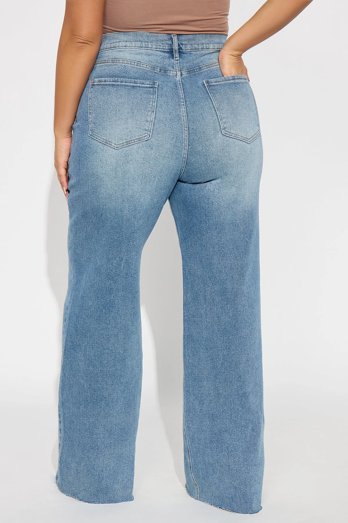 Tall Nova 90's Baby Basic Stretch Wide Leg Jean - Medium Wash — Ganga de lavagem média