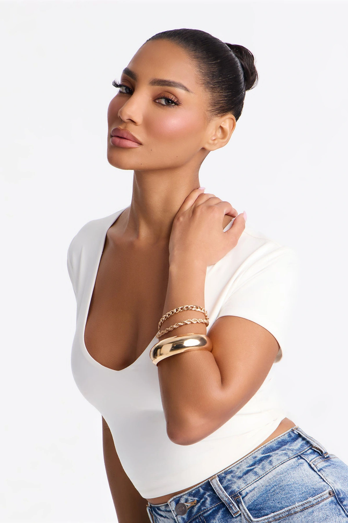 Leave It All Behind 3 Piece Bracelet Set - Gold — Dourado