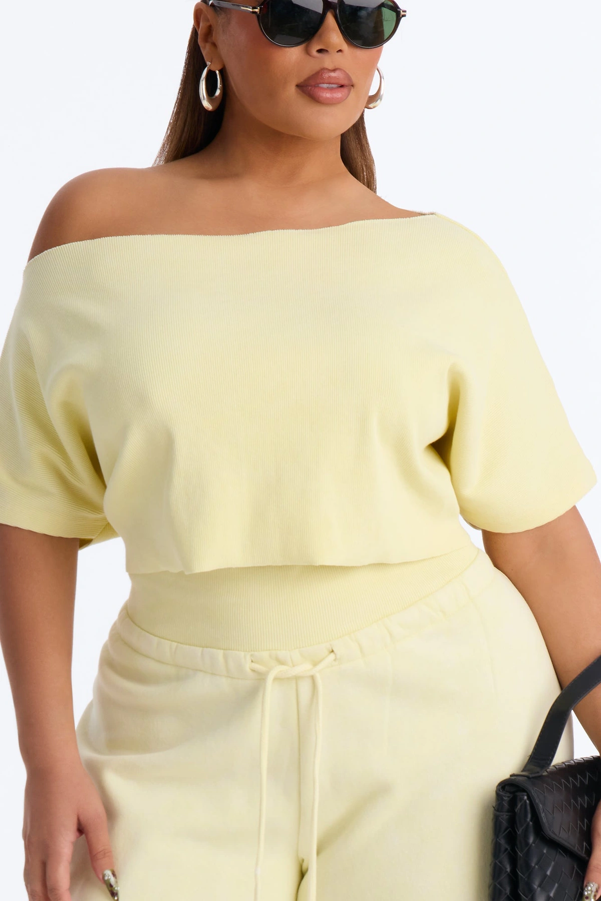 Mila Off Shoulder Top And Sweatpant Set - Yellow — Amarelo