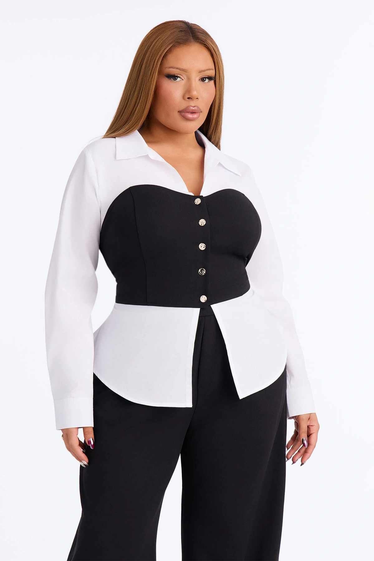 Mellie Layered Pant Set - Black/combo — Preto/combinação